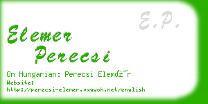 elemer perecsi business card